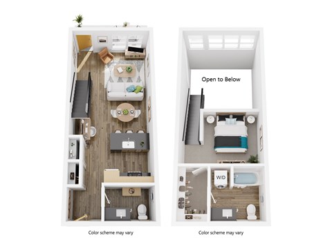Floor plan for 1 bed, 1 bath, 763 sqft